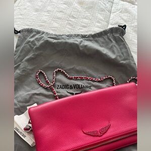 Zadig & Voltaire pink pebbles leather crossbody